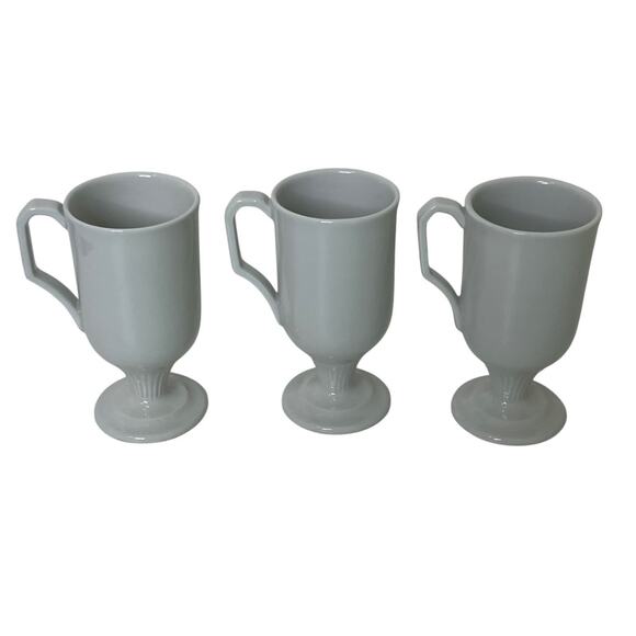 Lot of 3 Shenango China White Pedestal Coffee Cups 6 oz Restaurant Ware USA - Picture 3 of 7